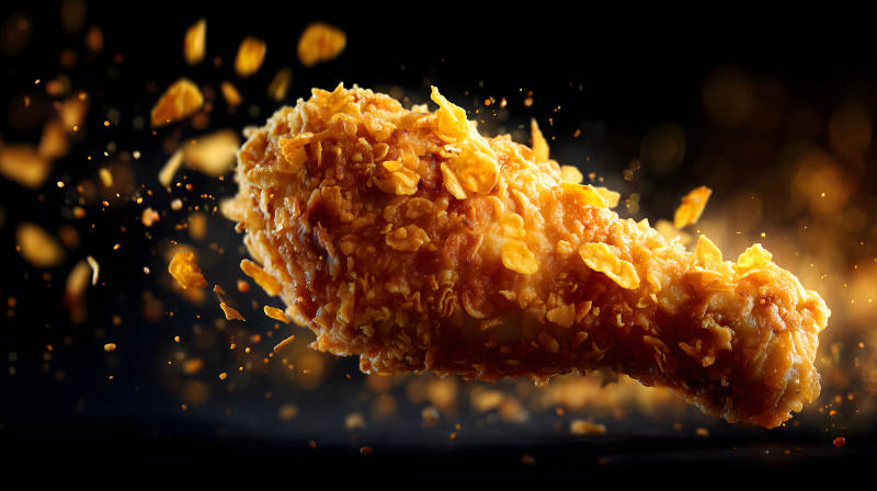 炸鸡腿特写炸鸡外皮酥脆可口图片