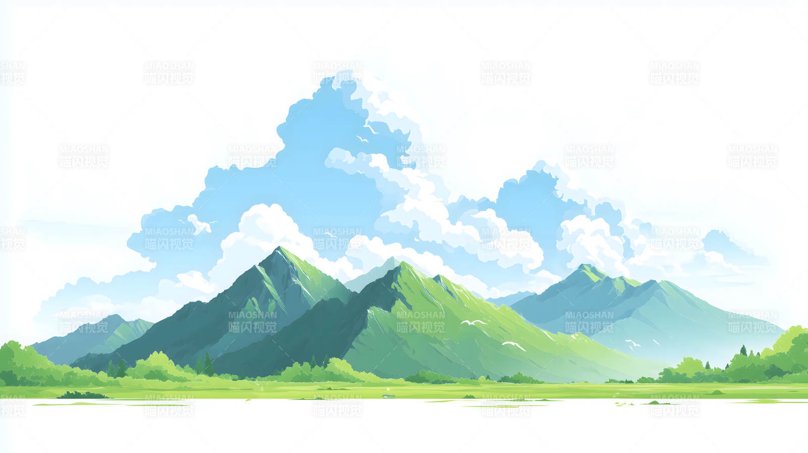 山峰连绵景色宜人云雾缭绕图片