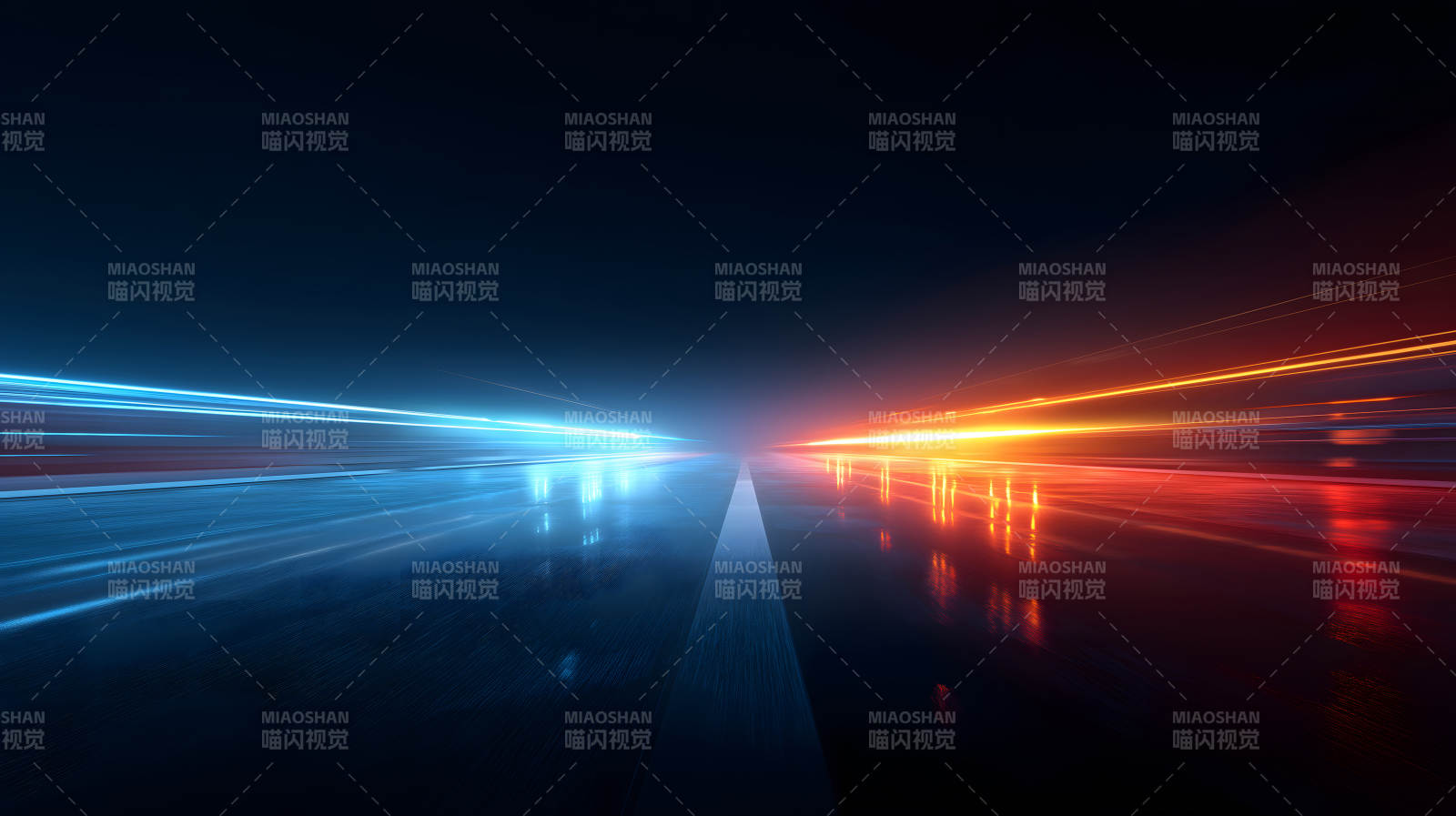 公路光轨夜景展现速度感图片