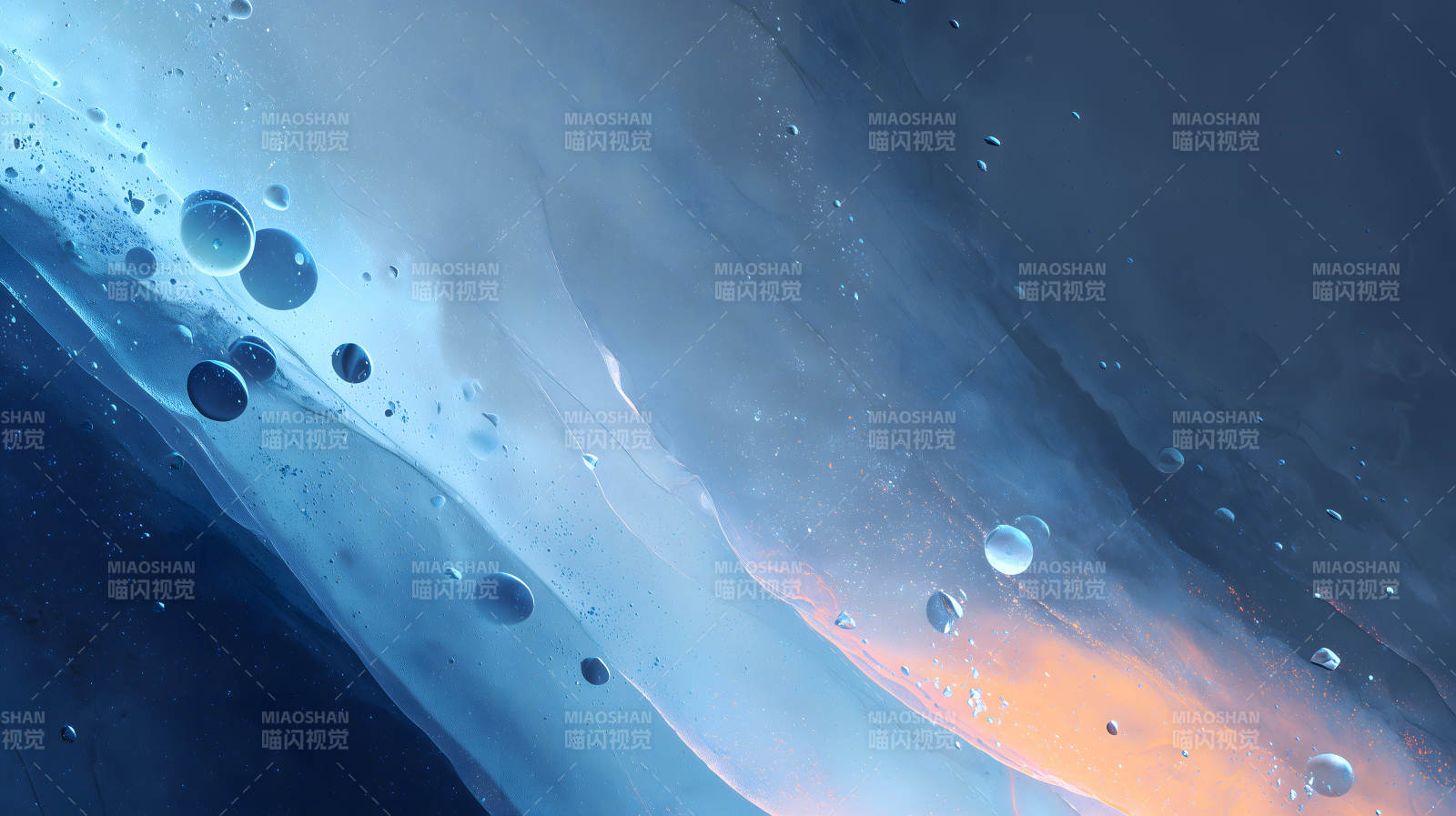 抽象蓝调水滴艺术图片