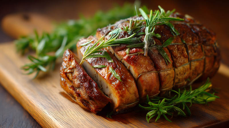 烤肉配迷迭香图片