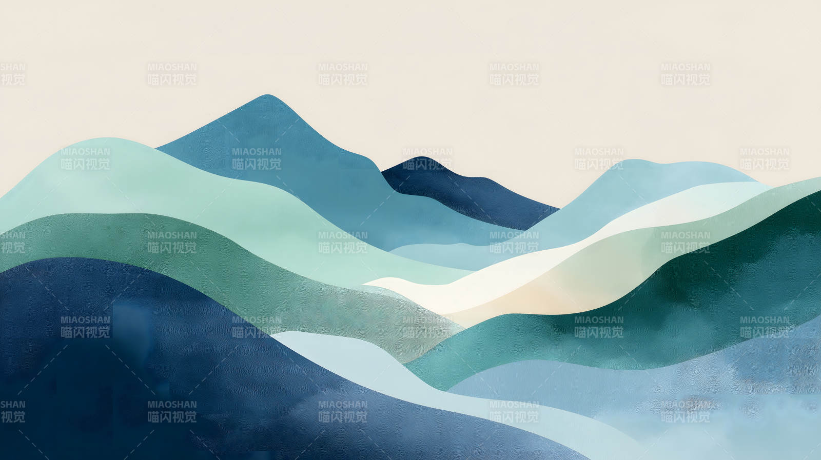 抽象山脉风景画蓝色渐变图片