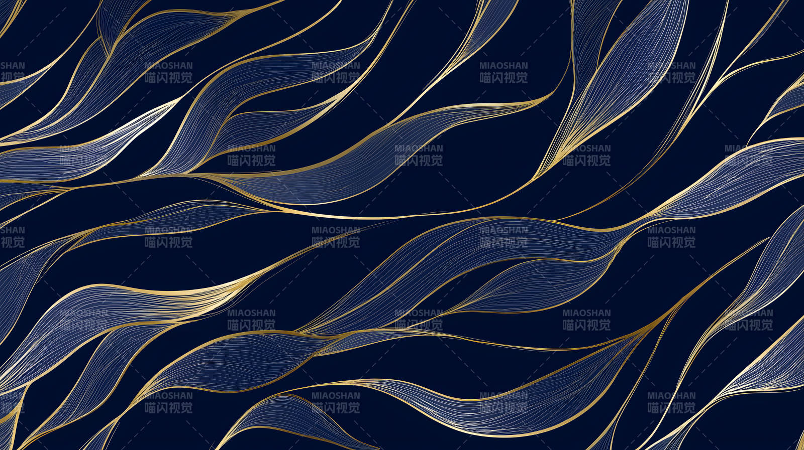 深蓝色底纹金色线条抽象图案图片