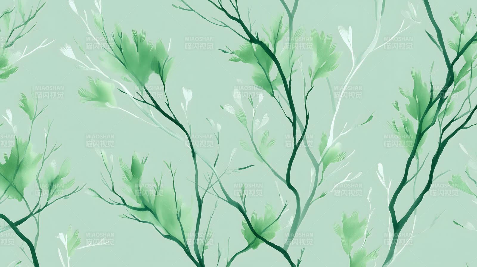 水墨风格的植物图案图片