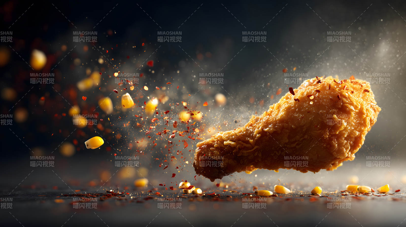 炸鸡美味飞溅瞬间图片