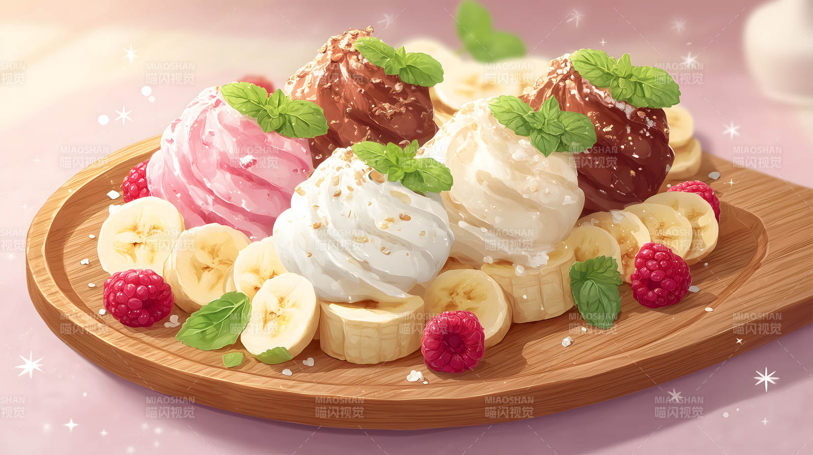 美味的冰淇淋甜点图片