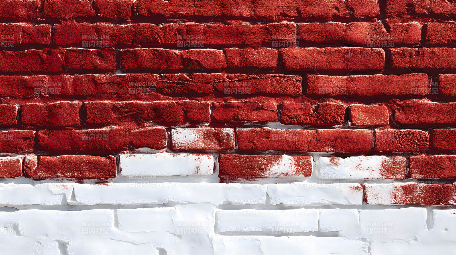 红白砖墙纹理质感丰富视觉效果图片