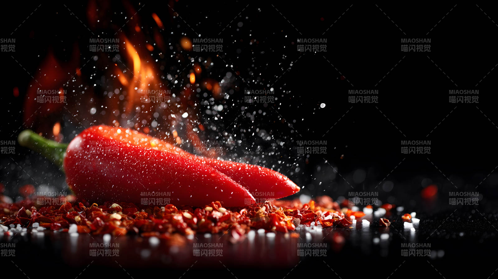 辣椒火焰四溅红艳欲滴图片