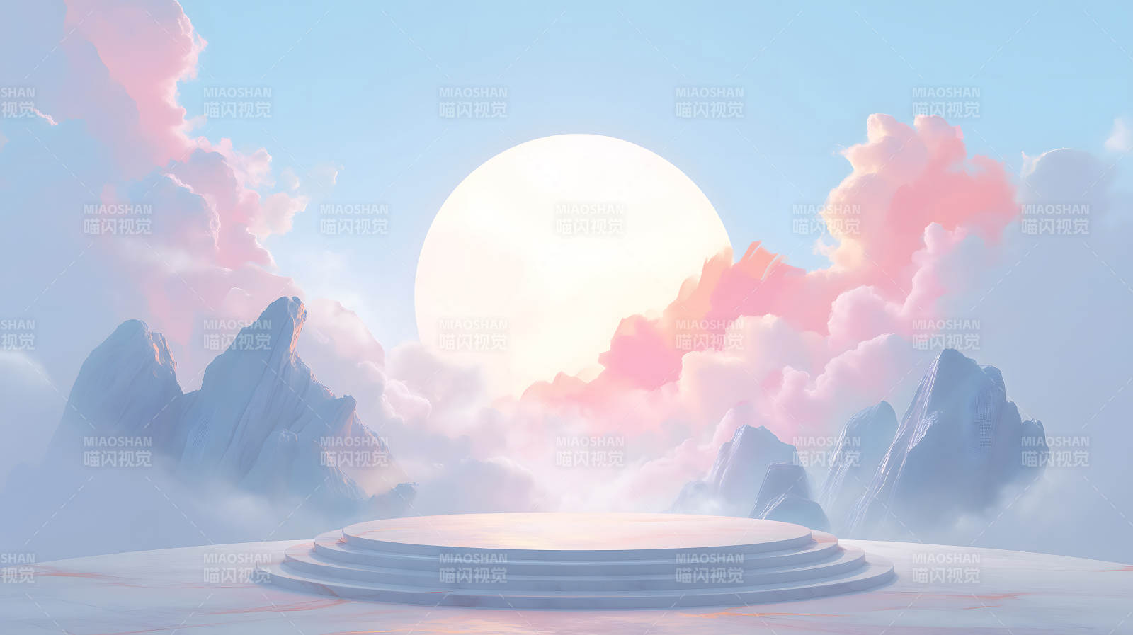 梦幻天空舞台背景图片