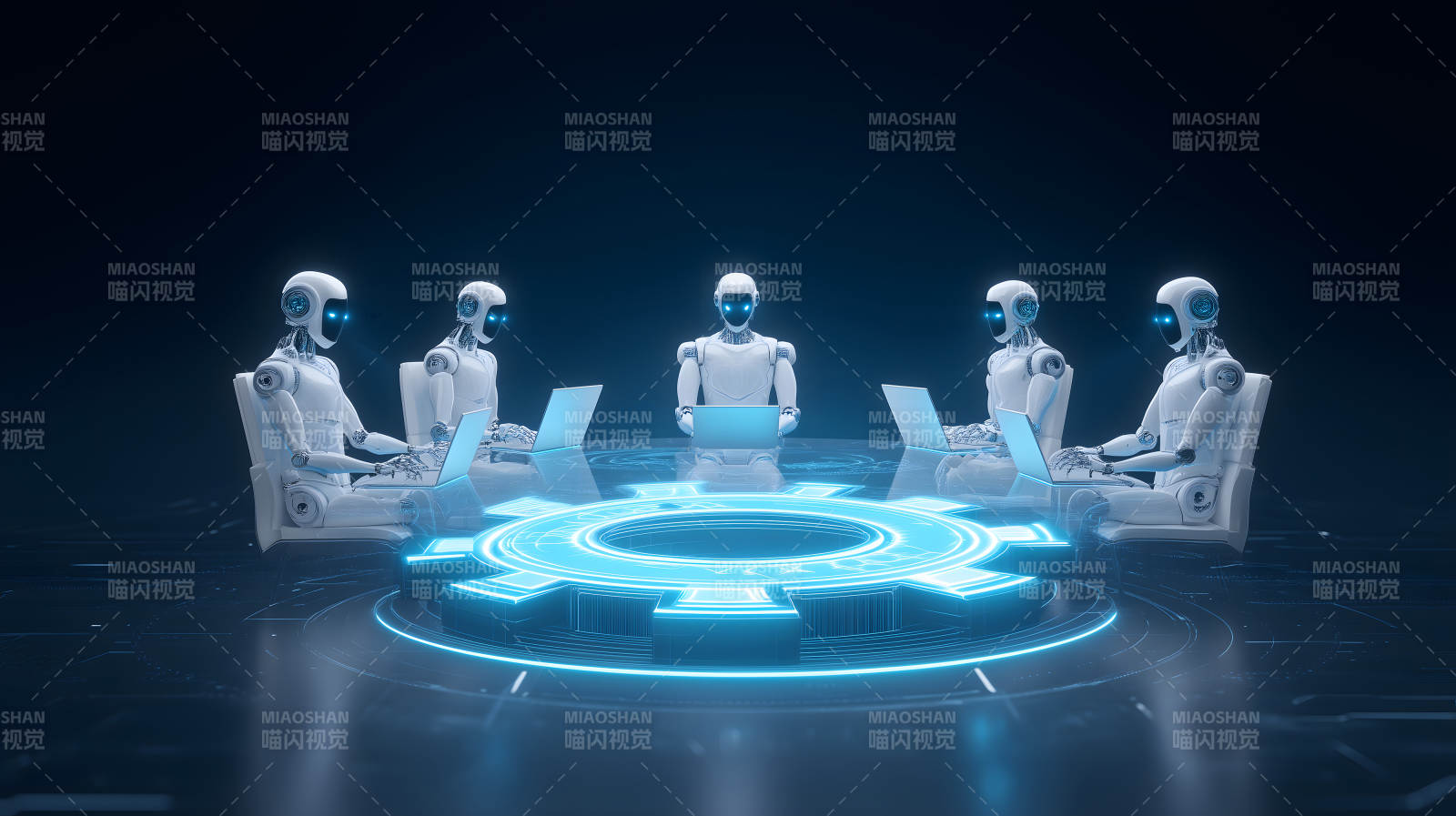 机器人会议讨论未来科技图片