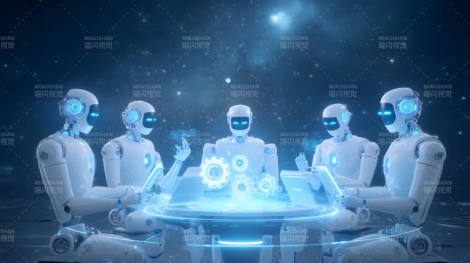 机器人会议未来科技讨论图片