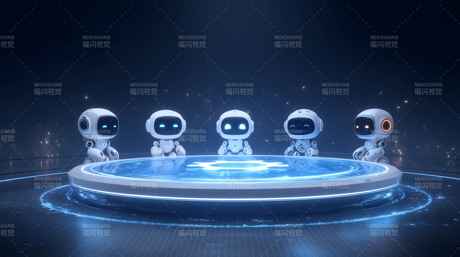 机器人们的未来会议场景图片