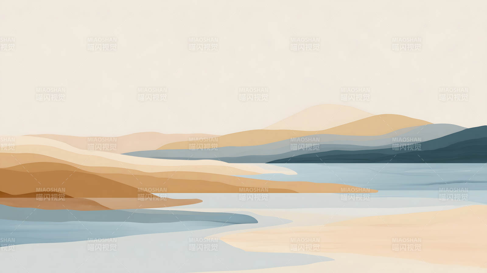 抽象山水风景画图片