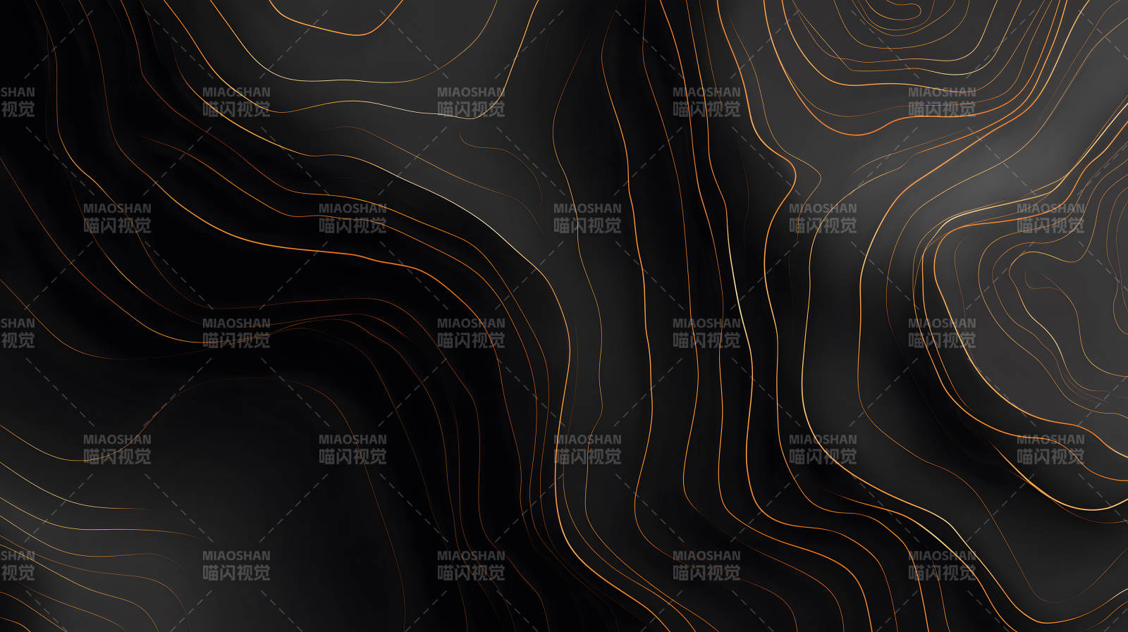 黑色背景金色线条的抽象艺术图片