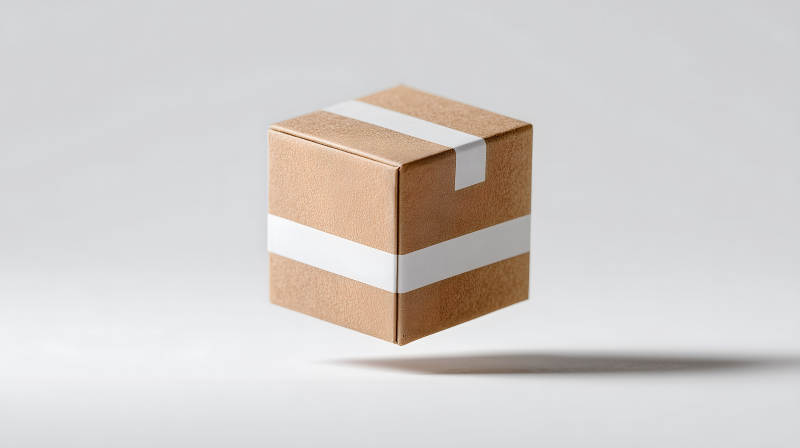 悬浮礼品盒纯色背景极简主义图片