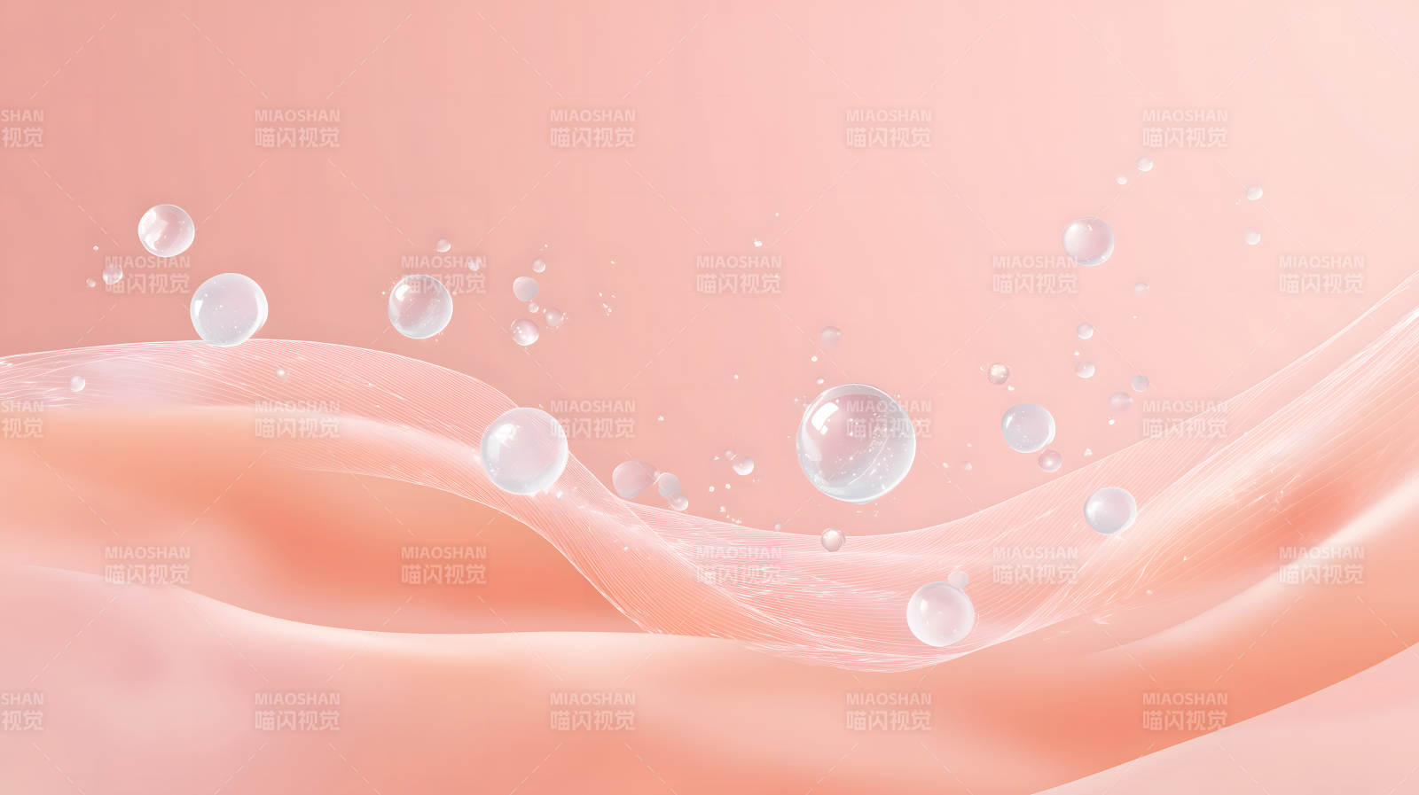 柔和的粉色背景气泡图片