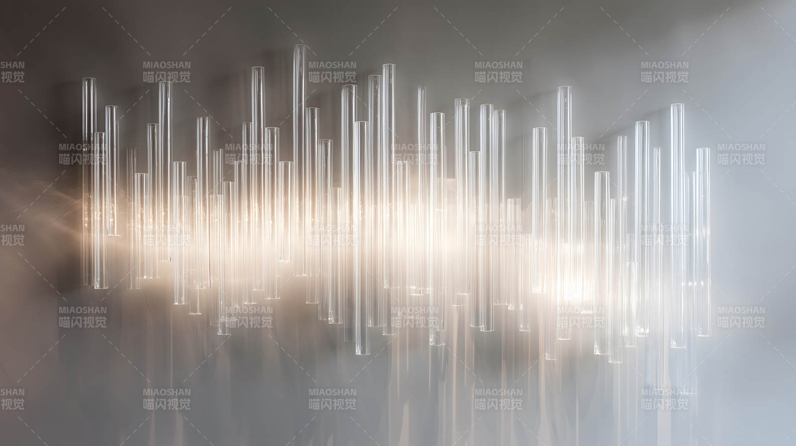 玻璃管灯饰墙面装饰设计图片