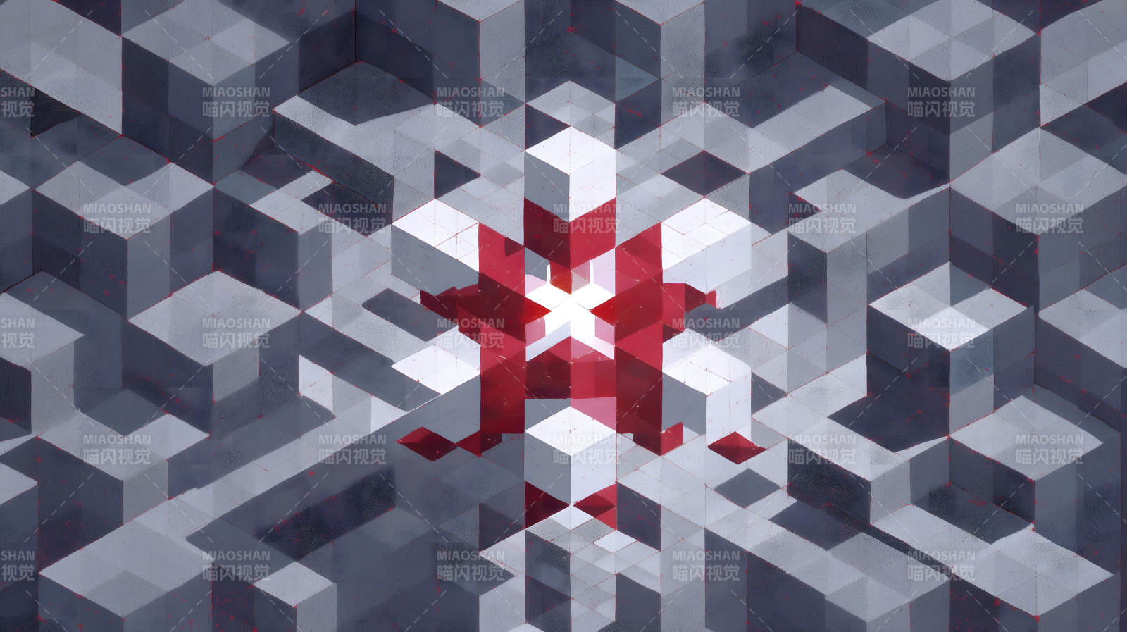 几何图形构成抽象图案红色点缀图片