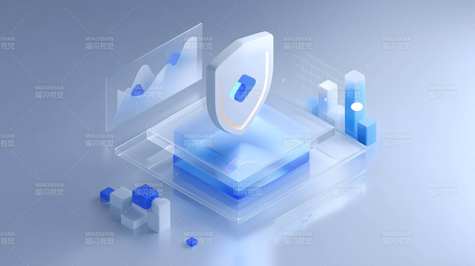 科技感十足的数据安全防护图片