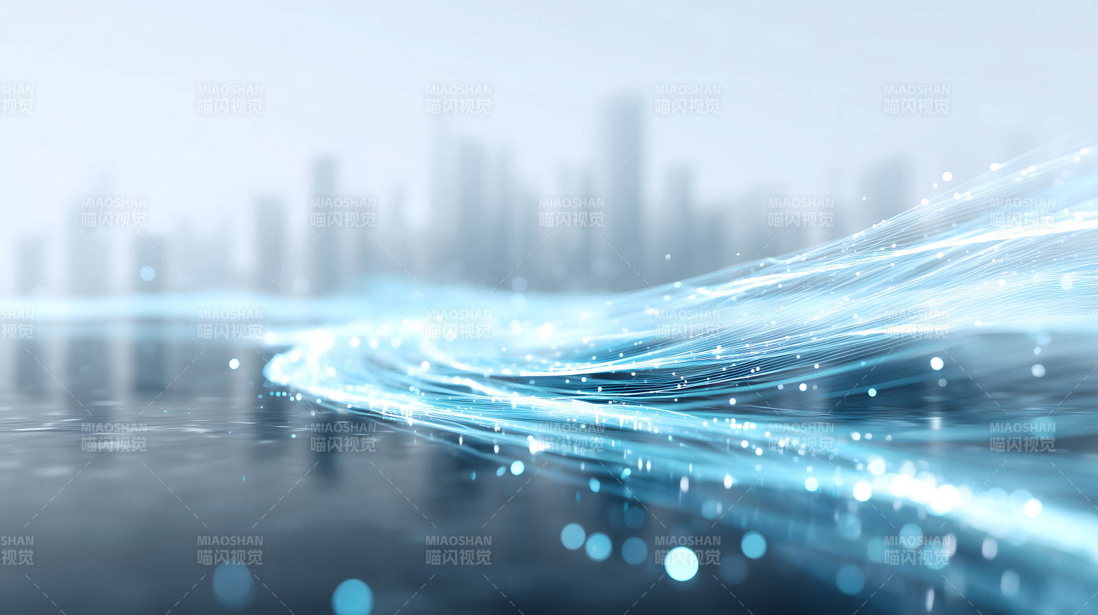 科技数据传输的光线流动图片