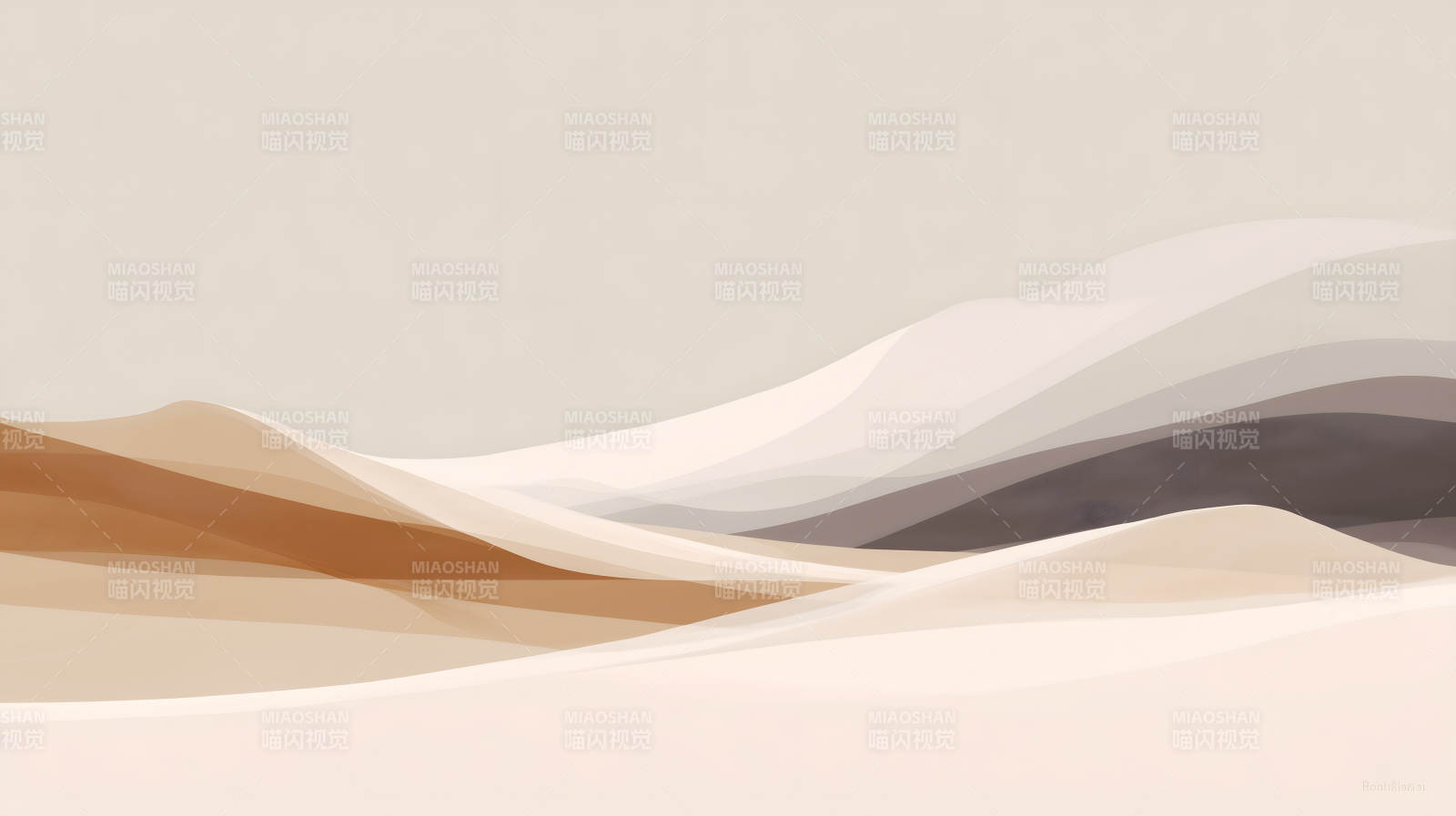 沙漠风光抽象画作柔和色调图片