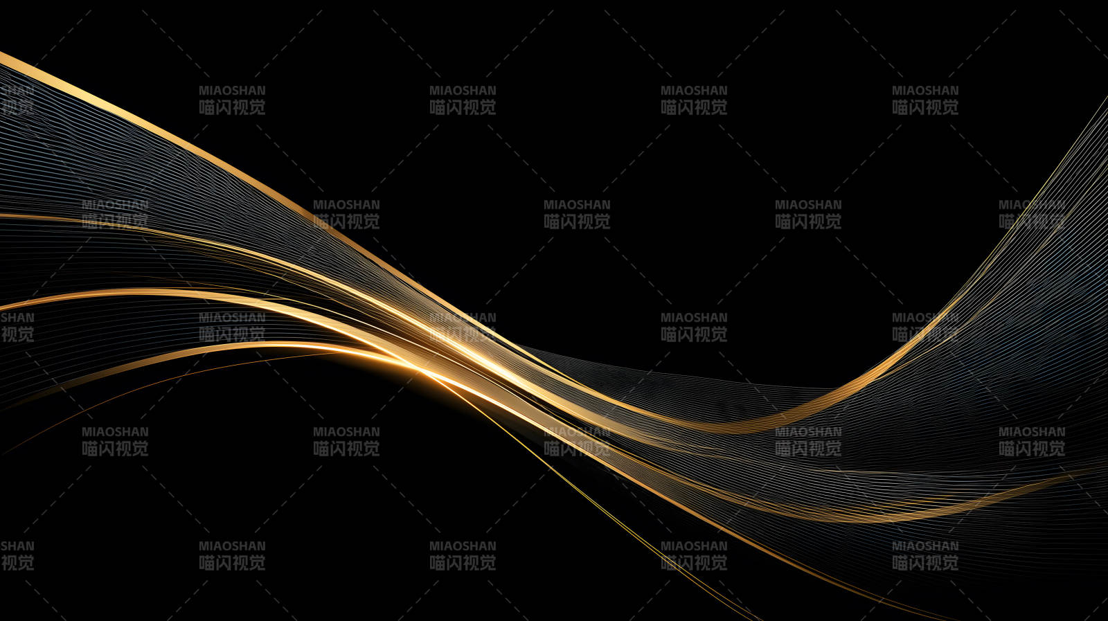 黑色背景金色线条优雅流畅图片