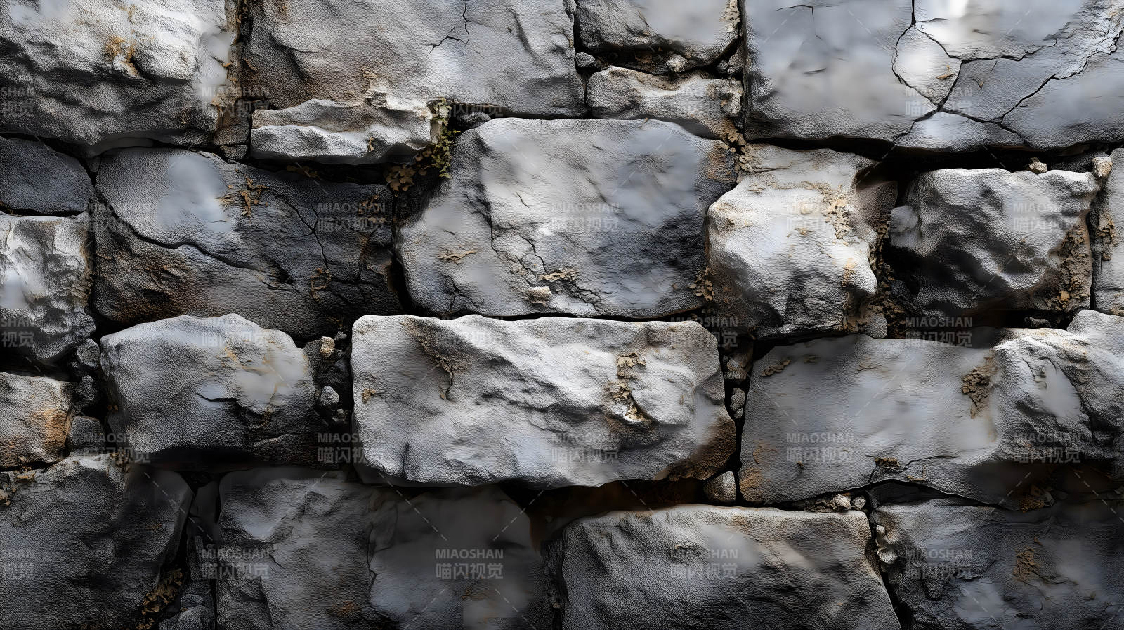 石墙的特写灰白色石头纹理背景图片