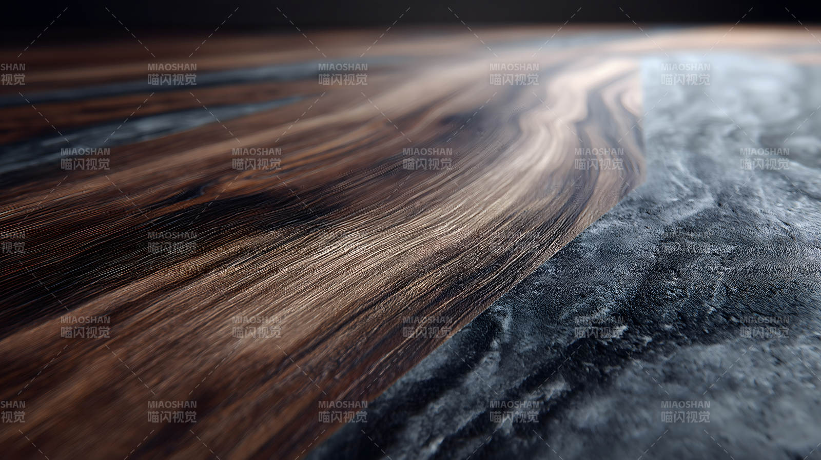 木纹与石纹交织纹理的特写图片