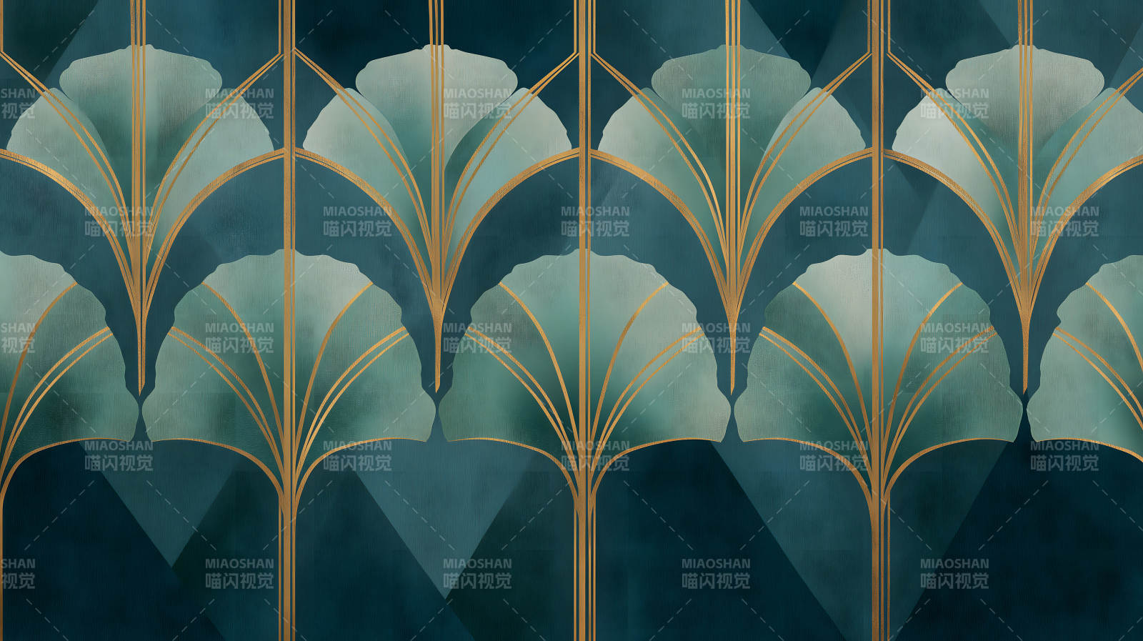 优雅的蓝绿色几何图案图片