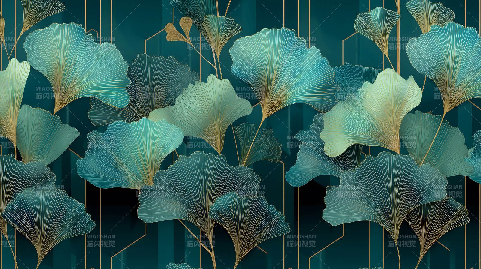 优雅的银杏叶纹理艺术图片