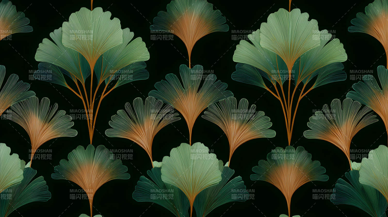 抽象叶子纹理的深色背景图片