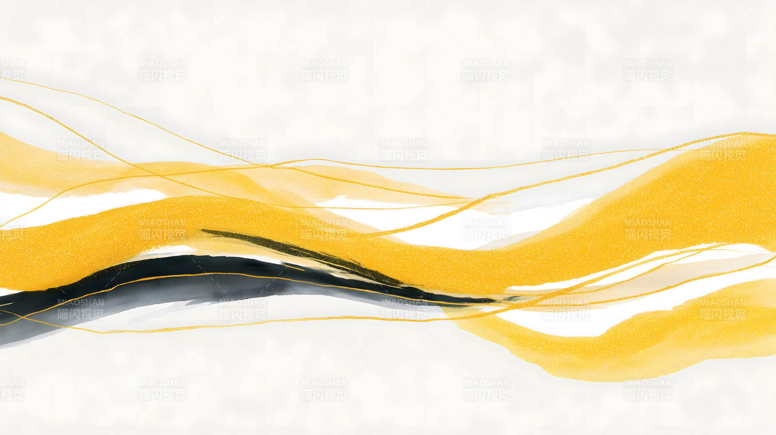 抽象的黄色和黑色水彩艺术图片