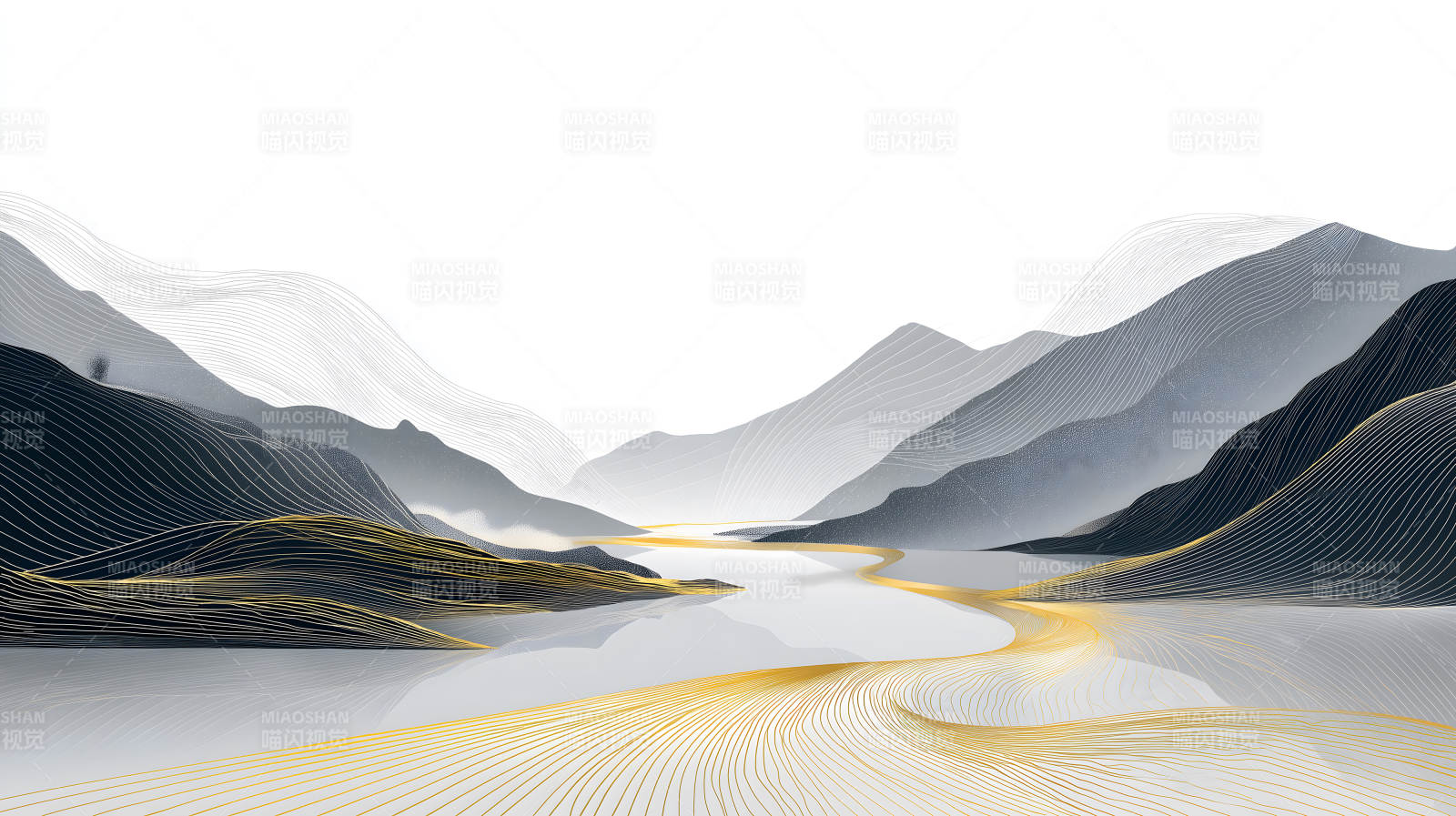 山水画意境抽象艺术作品图片