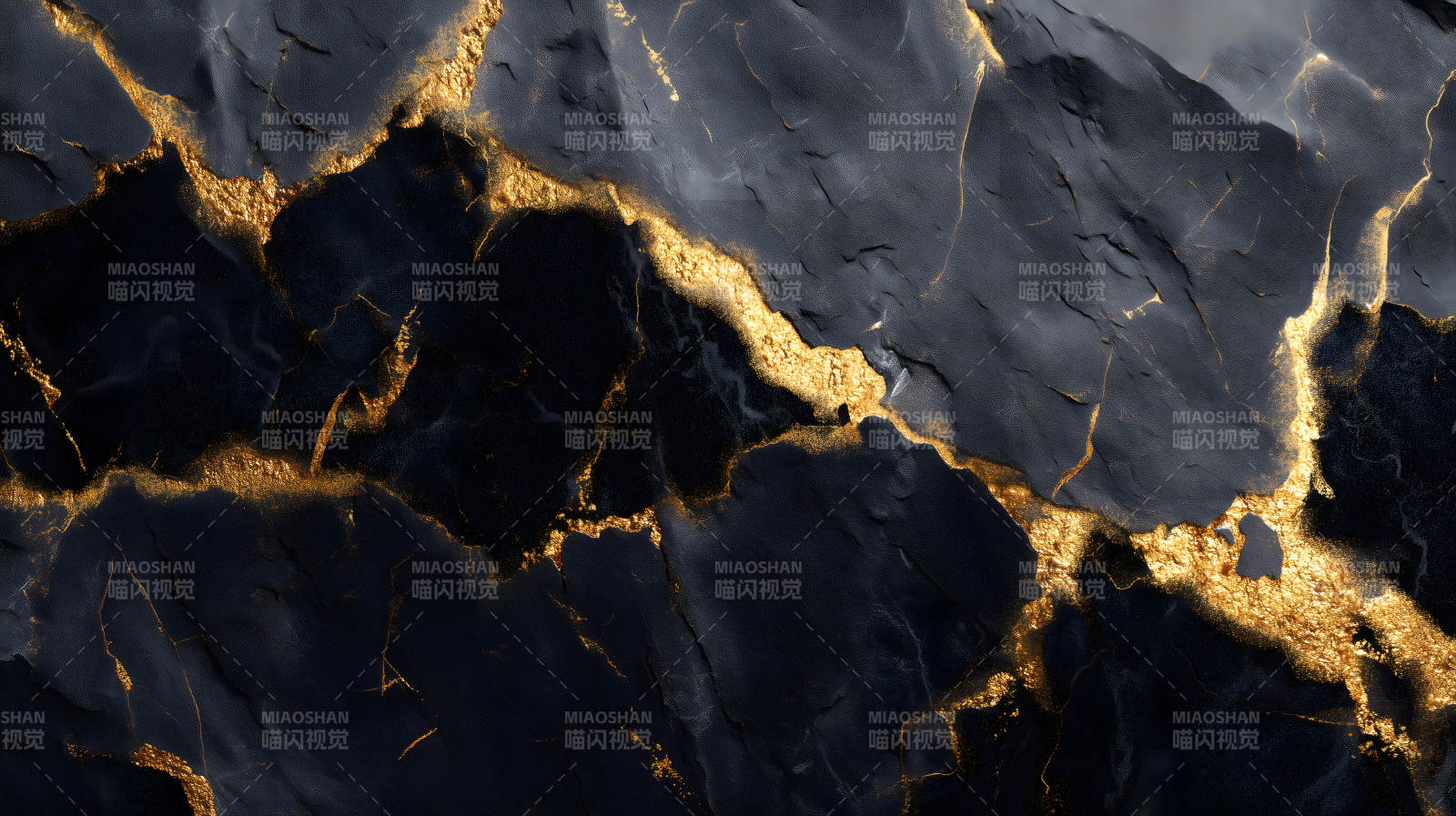 黑色大理石金色纹理艺术图片