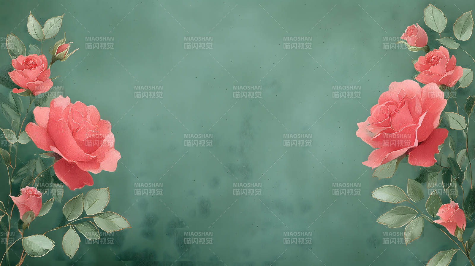 粉色玫瑰花装饰背景图片