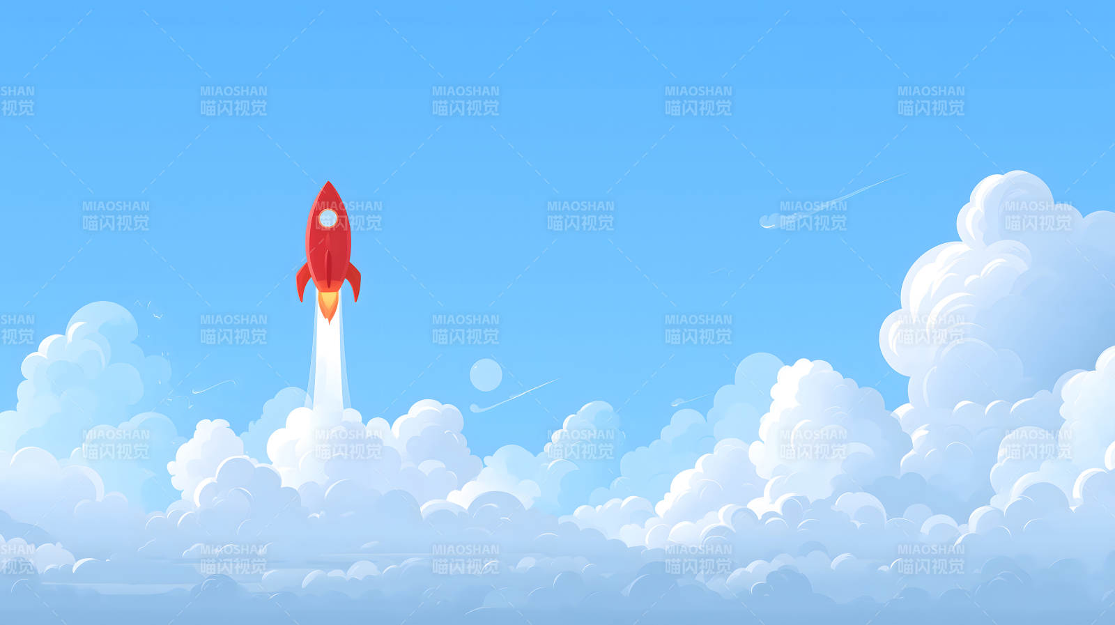 火箭冲天云海间图片