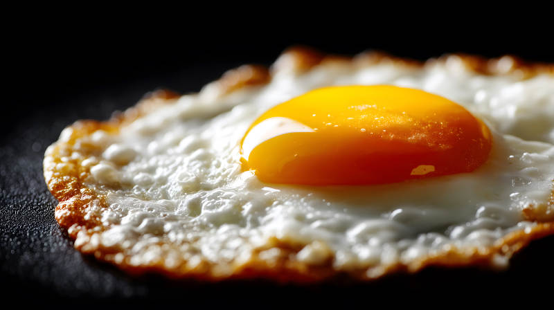 鲜嫩太阳蛋特写美食图片
