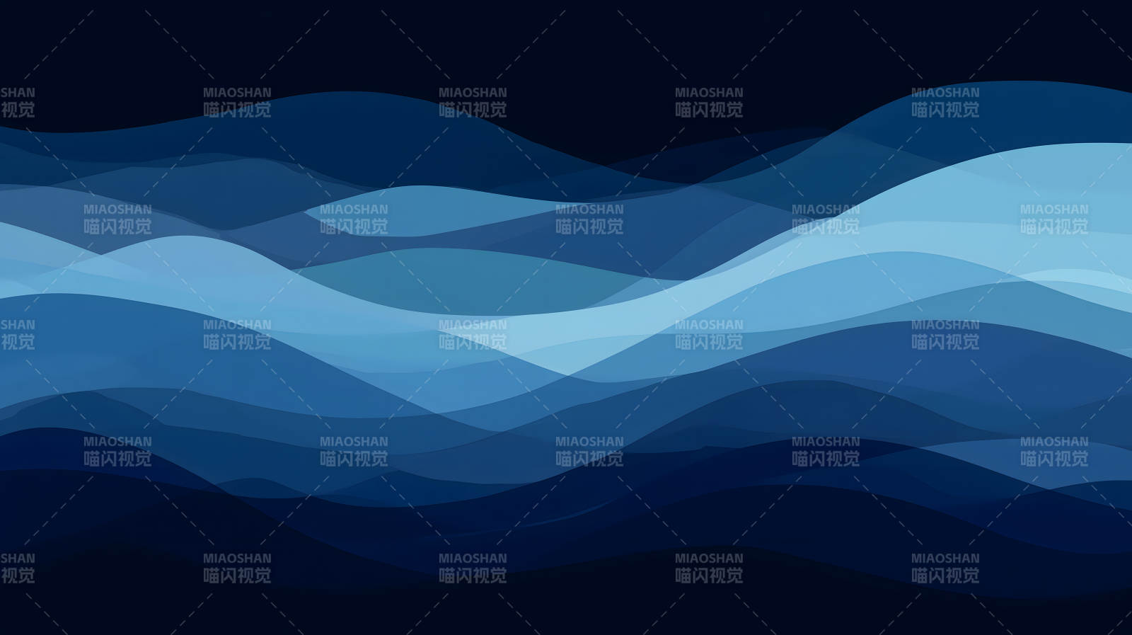 蓝色波浪抽象艺术图片