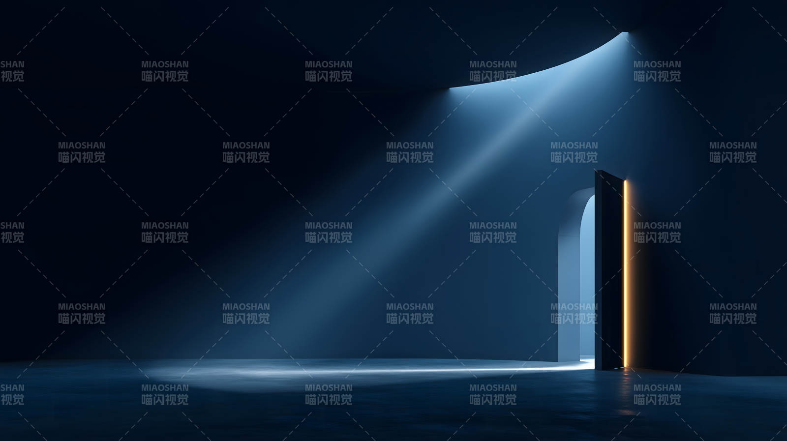 幽暗空间中的光线与门图片