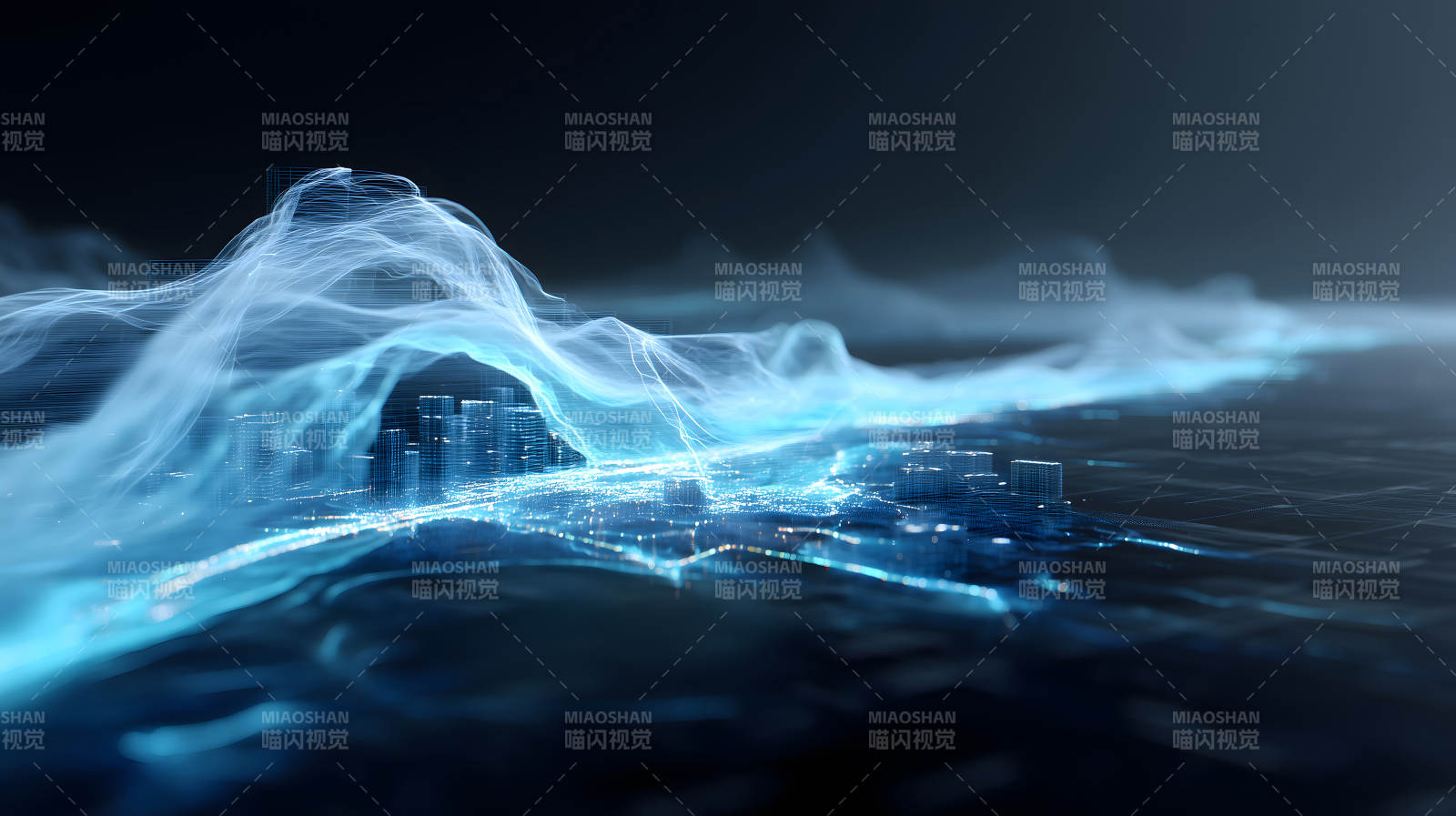 城市数据流动科技感艺术图片