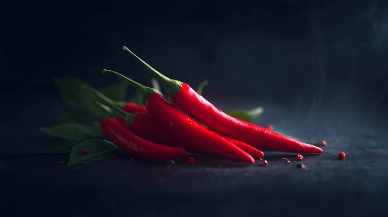 红辣椒特写鲜艳欲滴图片