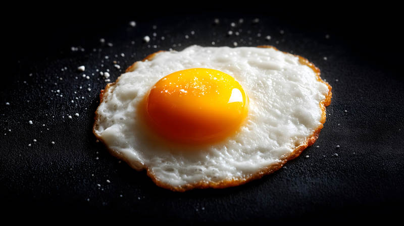 阳光蛋黄油煎鸡蛋图片