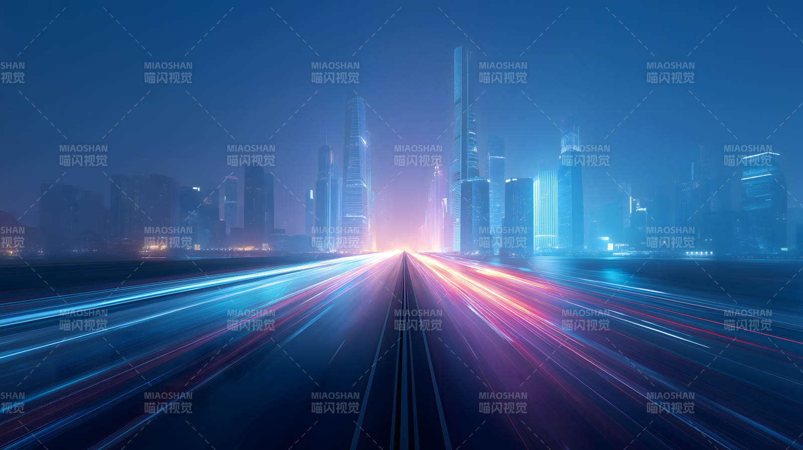 城市夜景高速公路光轨图片