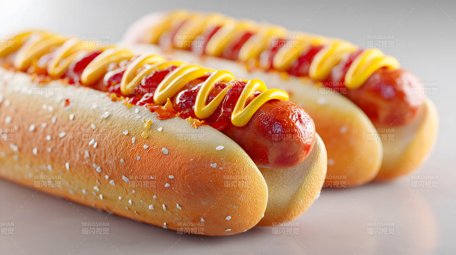 诱人的热狗特写美食图片