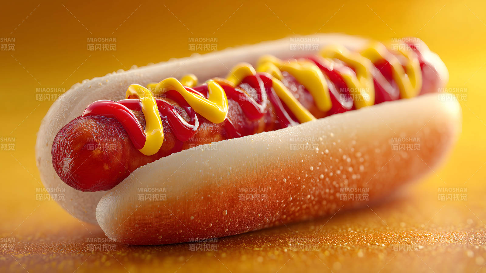 美味热狗特写鲜艳色彩诱人图片