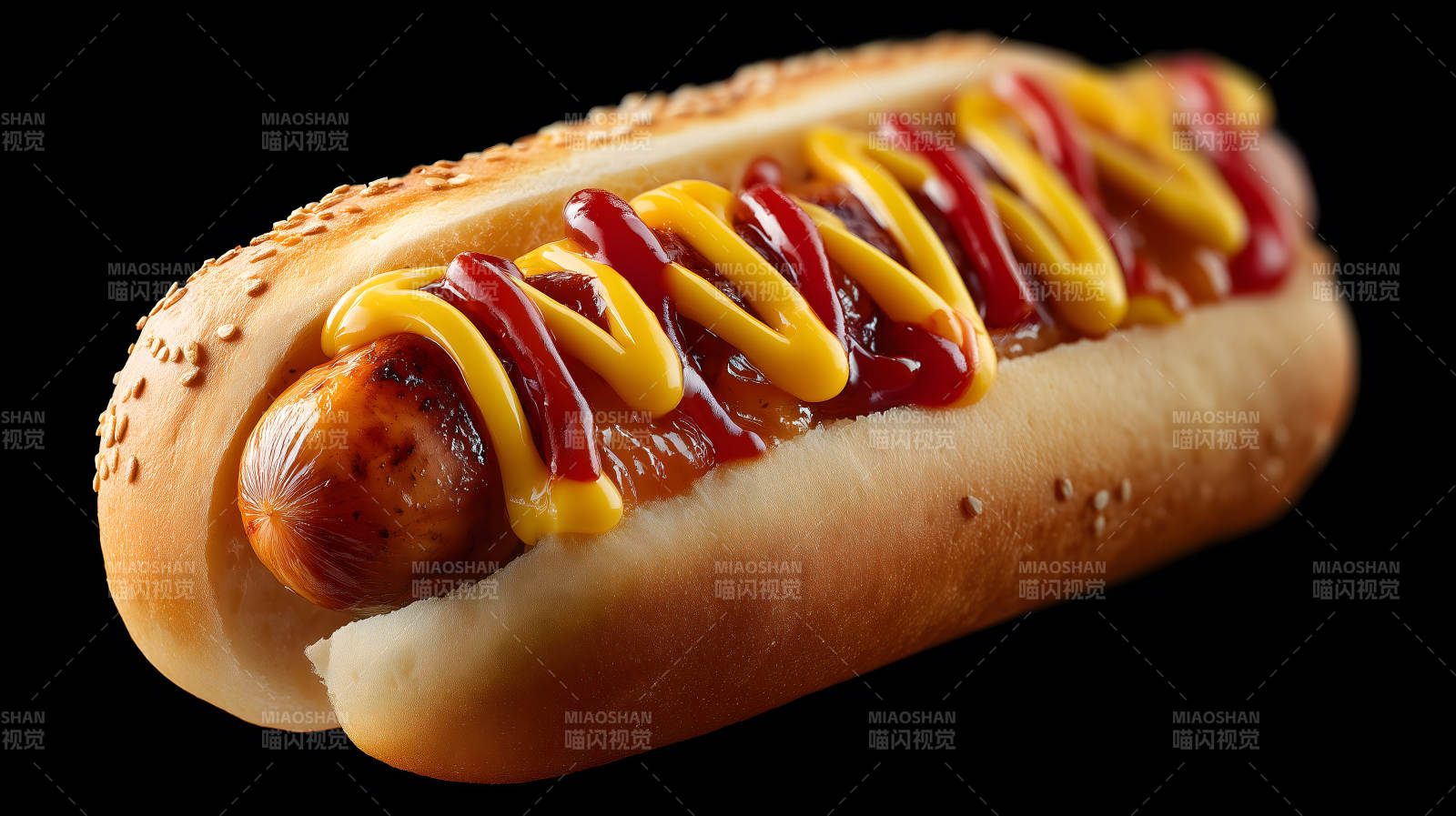 诱人的热狗配有酱料图片