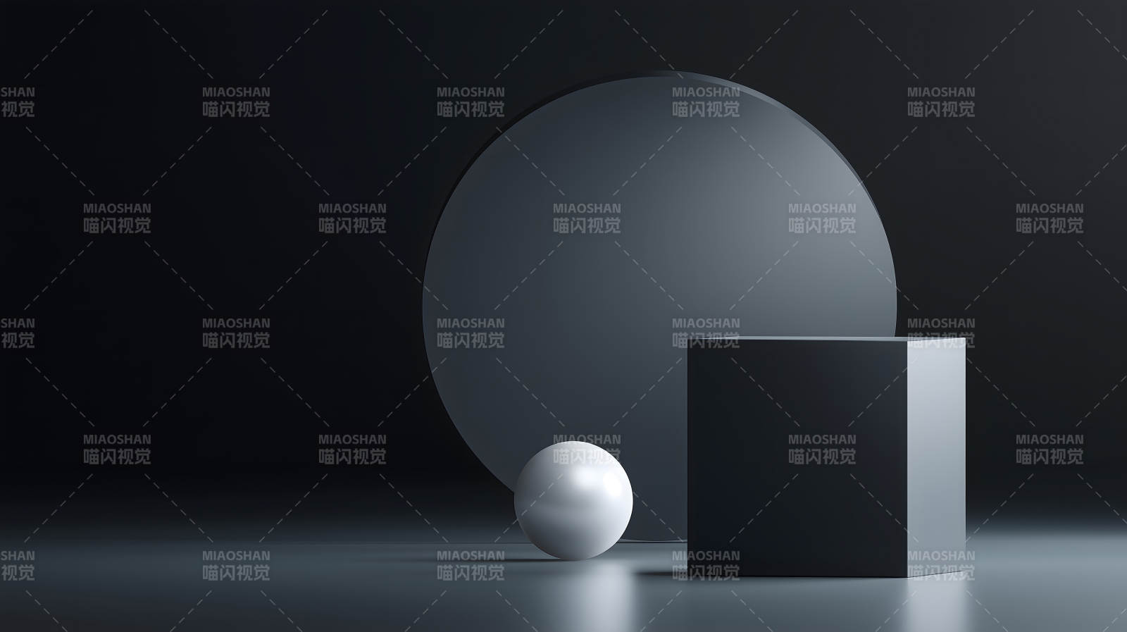 几何形体组合的深色背景图片