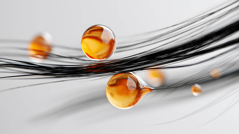 油滴黑发特写质感细腻图片