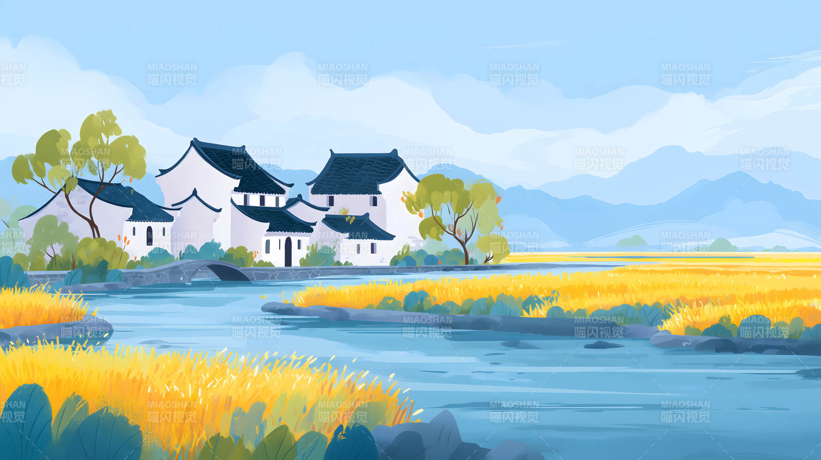 江南水乡田园风光图片