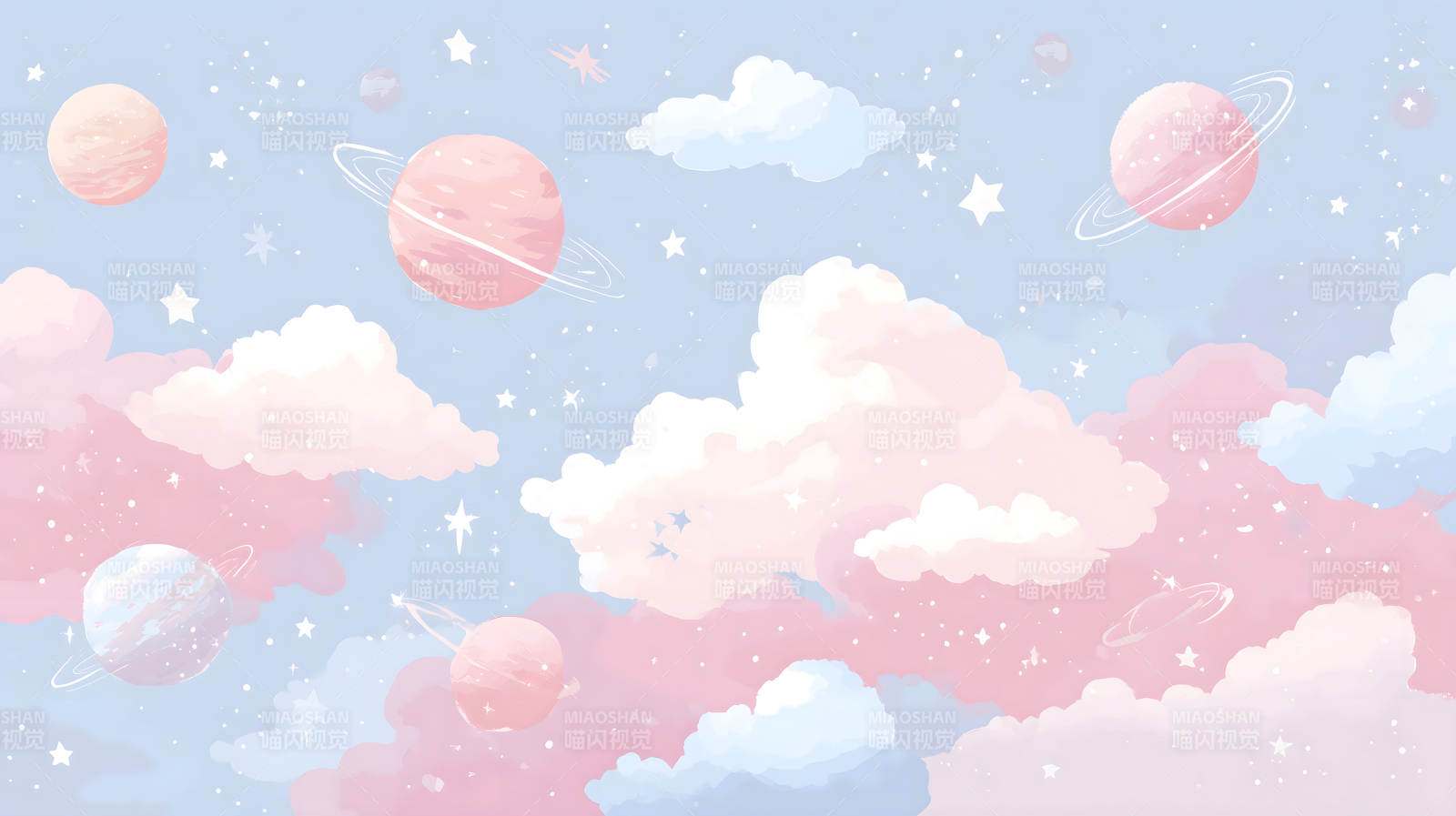 粉色宇宙云朵星空图片